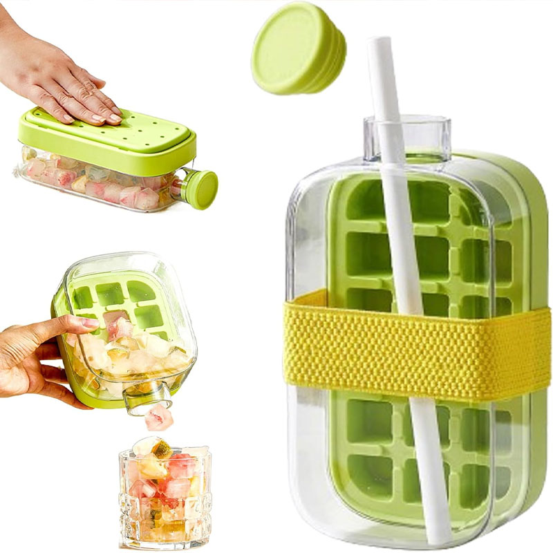 Water Bottle Holder - 2-in-1 Press-Kühlbecher und Wasserflasche mit Eisform